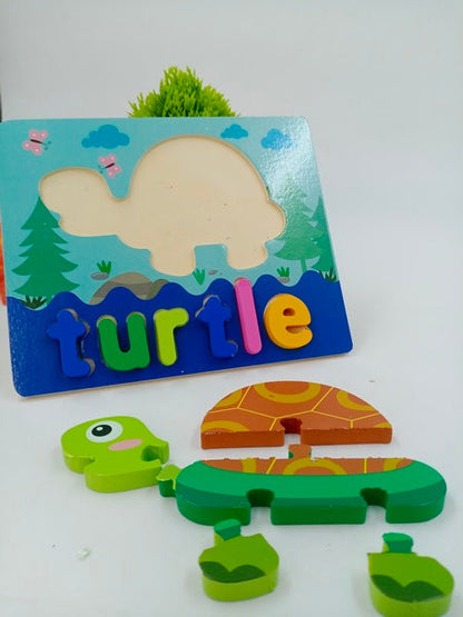 Wooden Zigsaw Puzzle Turtle - EKT2627