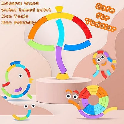 Wooden Rainbow puzzle with 15 reference cards - EKT2693