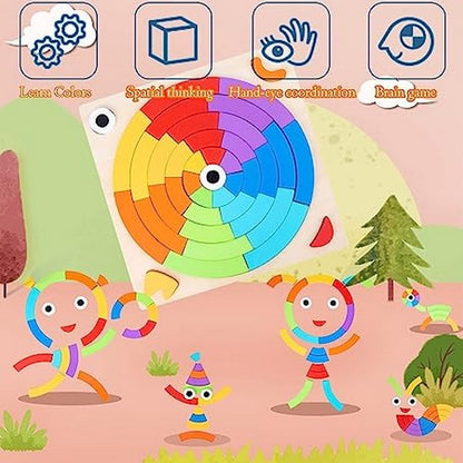 Wooden Rainbow puzzle with 15 reference cards - EKT2693