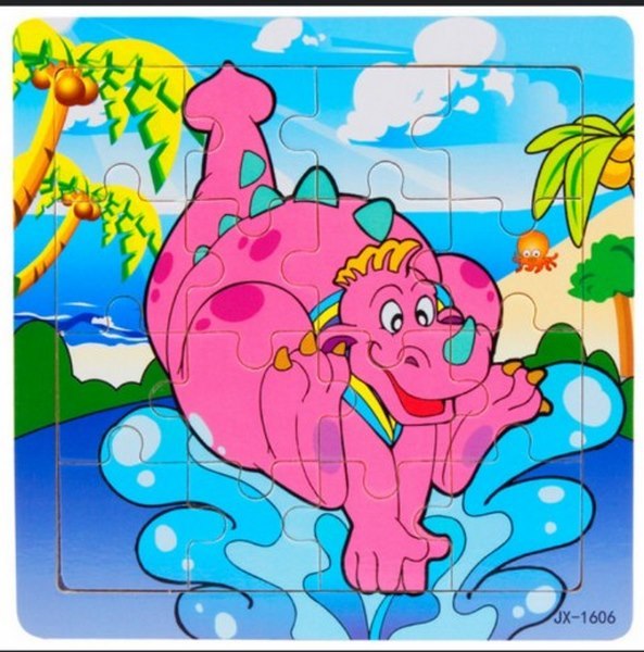 Wooden 16-Piece Jigsaw Puzzle - Problem-Solving Game