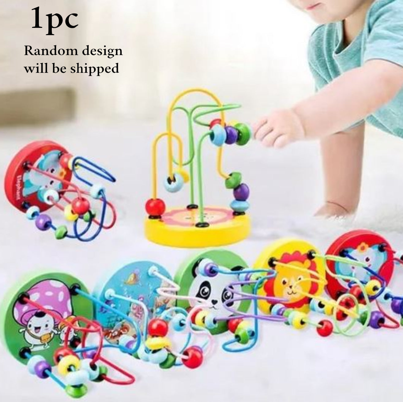 Wooden Mini Beads Maze | Develops Hand-Eye Coordination (One Random Design Shipped)