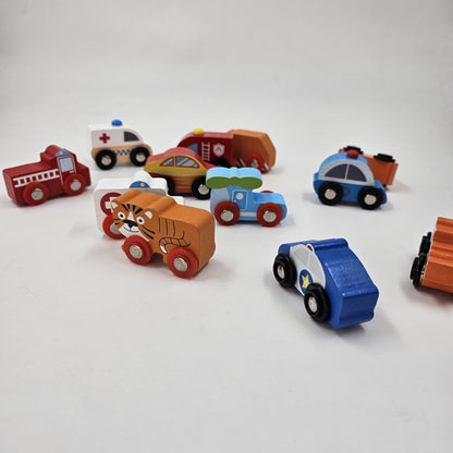Wooden Colourful small car 1pc random design will be shipped - EKT2872