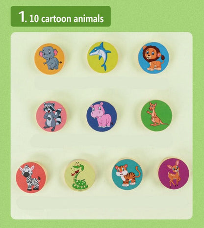 Wooden Four Color Animals Logic Game  - EKT2954