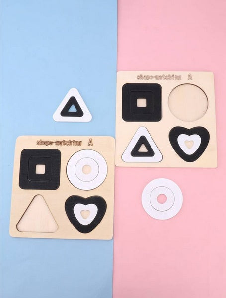 Wooden Shape Board Design A Black And White - EKT3006