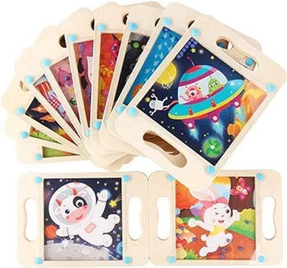 Wooden Tray Shape Ball Game 1Pc Random Design Will Be Shipped - EKT3048