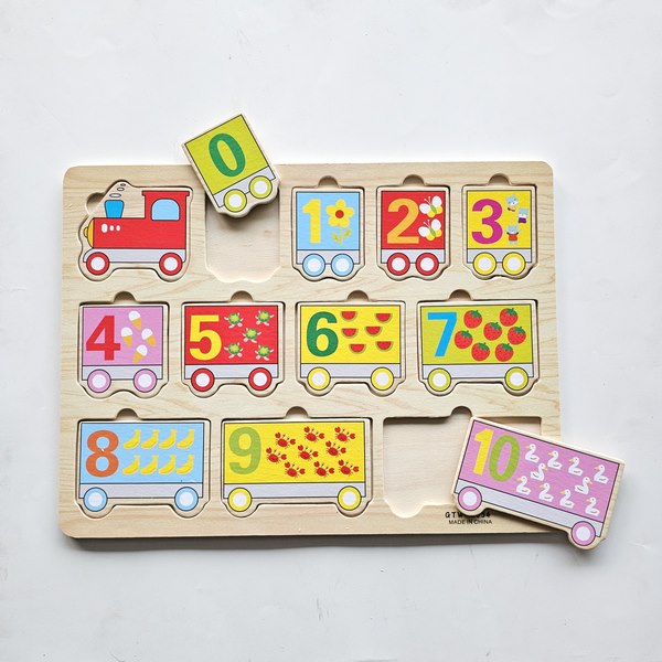 Wooden Number Count Puzzle - 1-10 - EKT3107