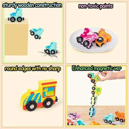 Wooden Number Small Train random design will be shipped - EKT3191