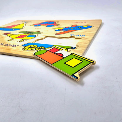 Wooden 2 Pc Transport Matching Puzzle - EKT3238