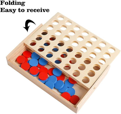 Wooden Connect 4 Game – Classic Strategy Game for Kids & Families