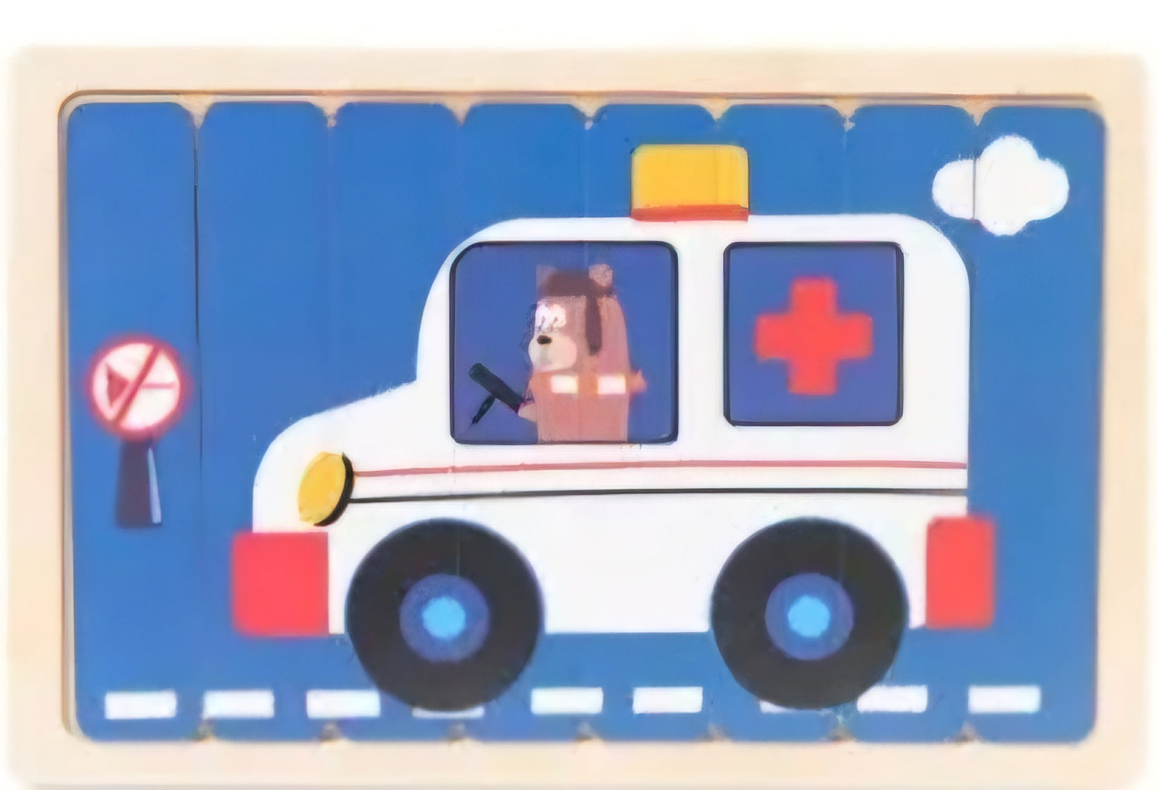 Wooden Double Sided 8Pc Stick Puzzle Vehical - EKT3405