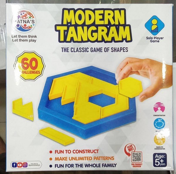 Modern Tangram Puzzle With 60 Challenges - EKT3585
