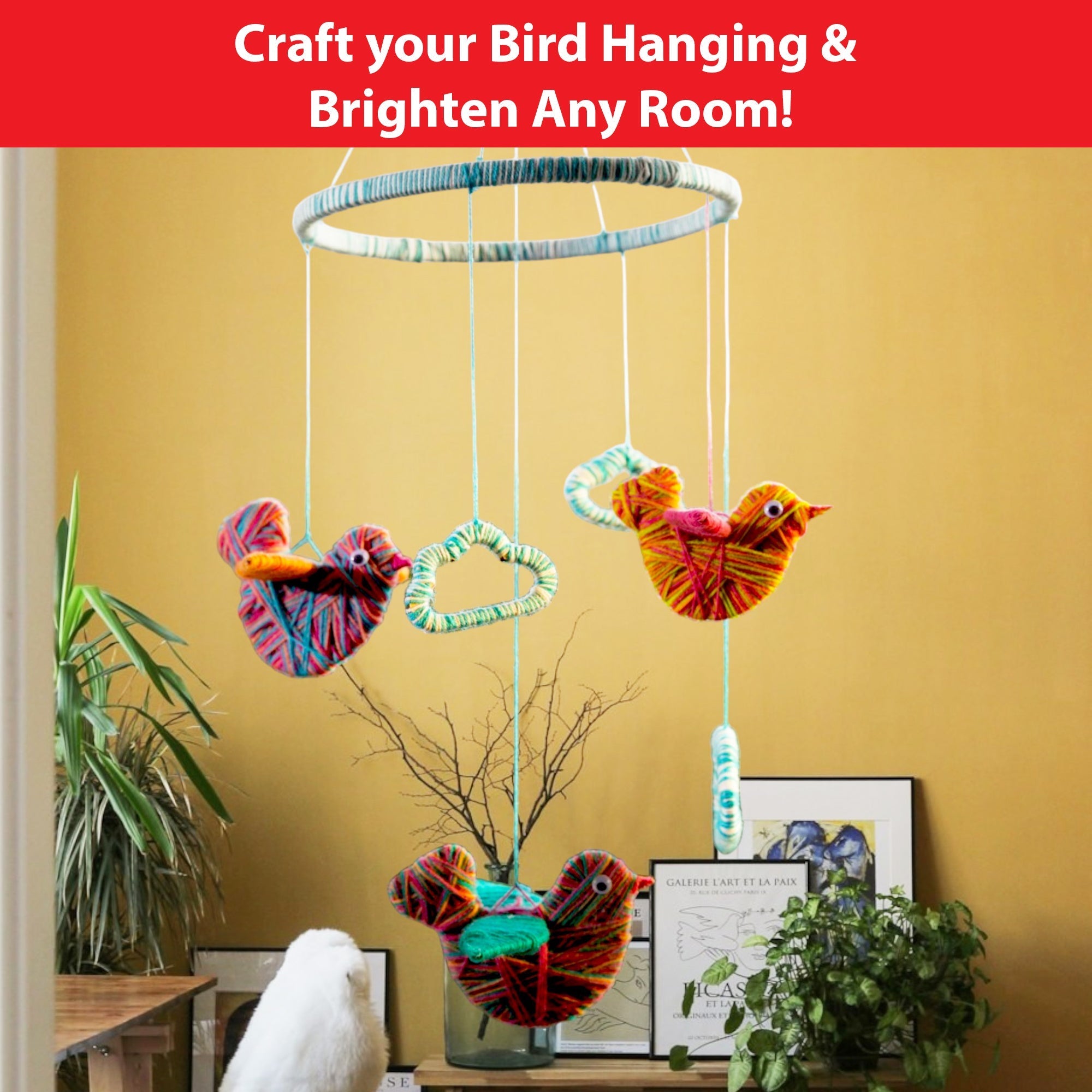 Yarn Bird Diy Craft Kit Mobile Hanging - EKT3691