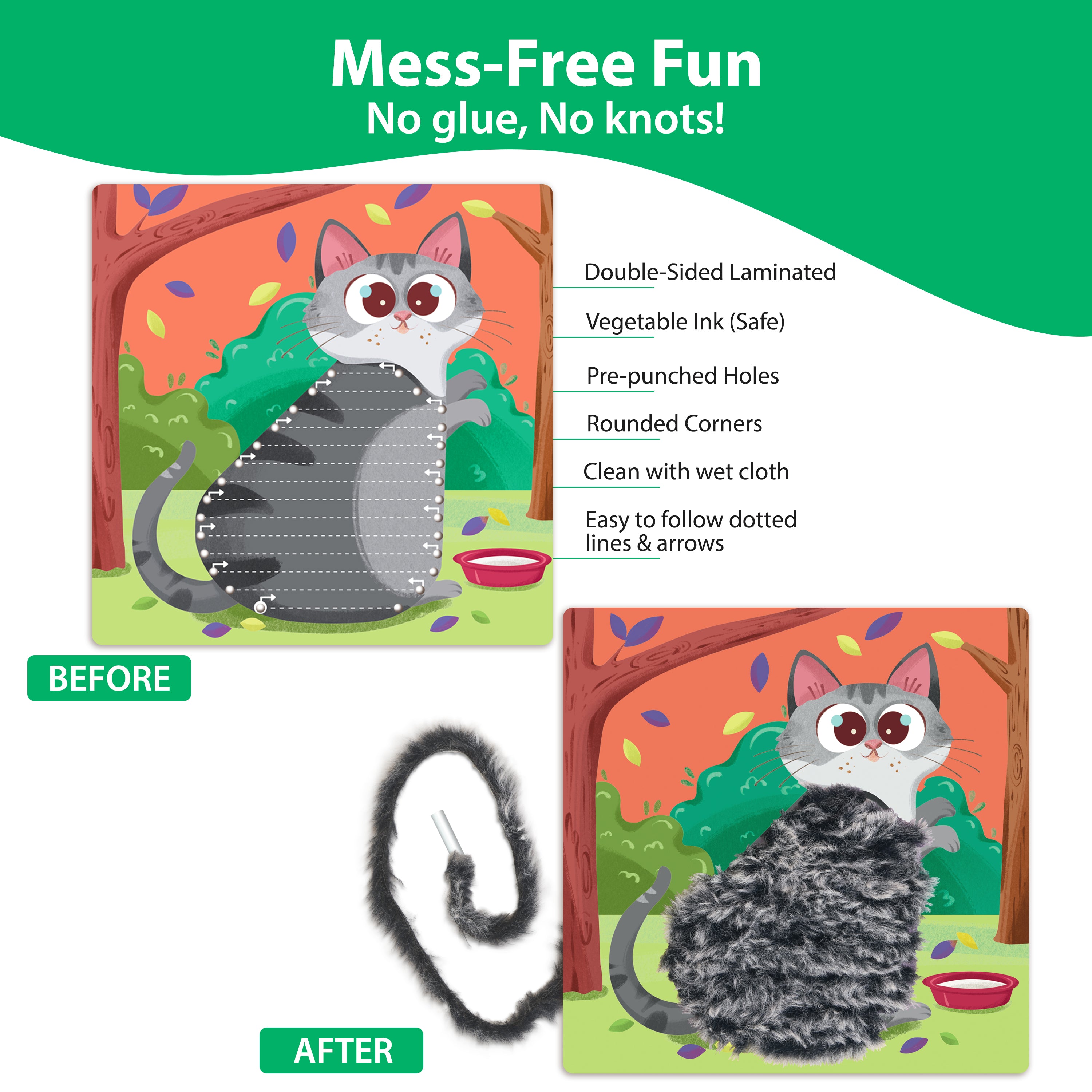 Creative Lacing – Furry Animal Theme Sensory Craft Activity - EKT3699