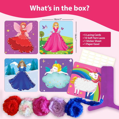 Creative Lacing – Princess & Unicorn Theme Sensory Craft Activity - EKT3700