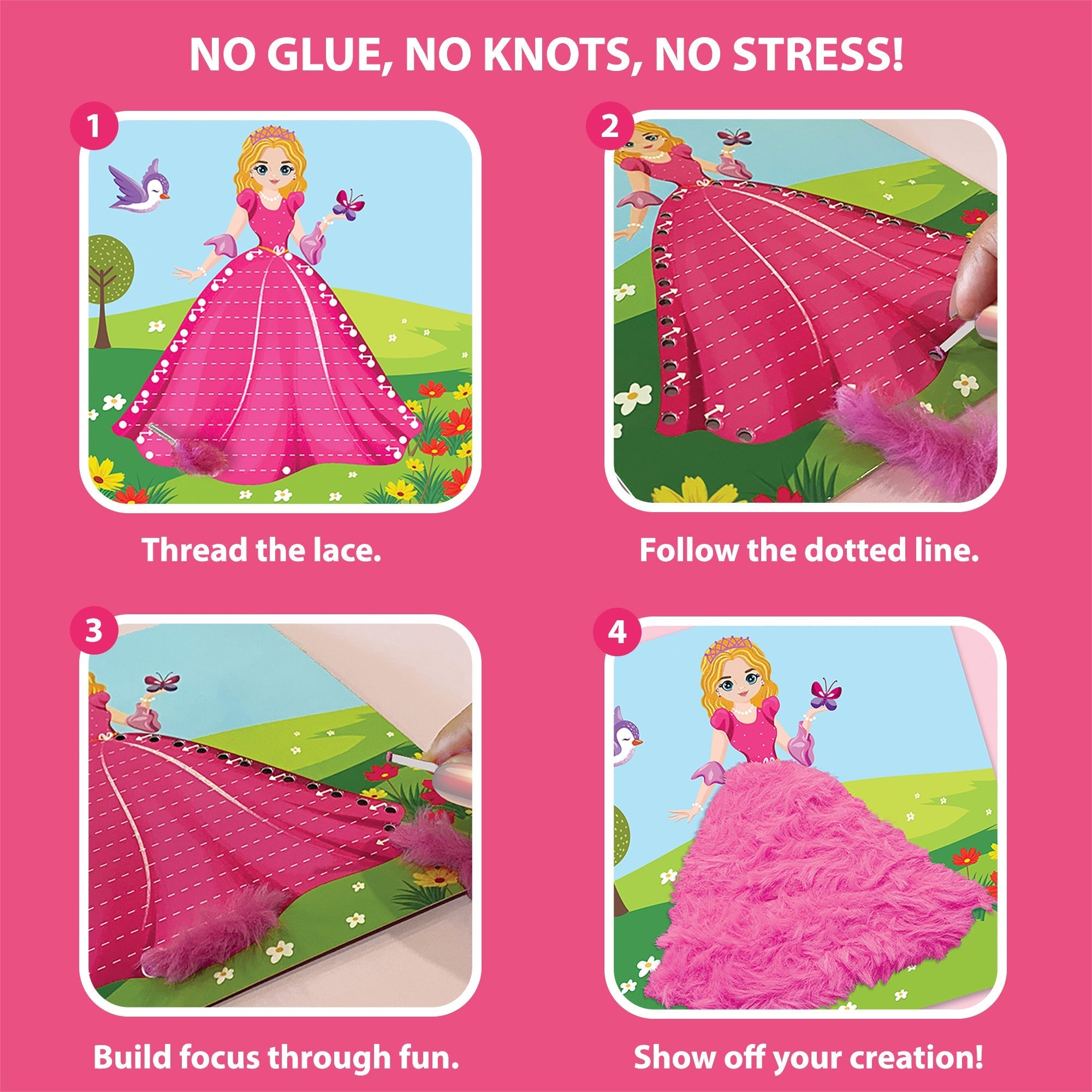 Creative Lacing – Princess & Unicorn Theme Sensory Craft Activity - EKT3700