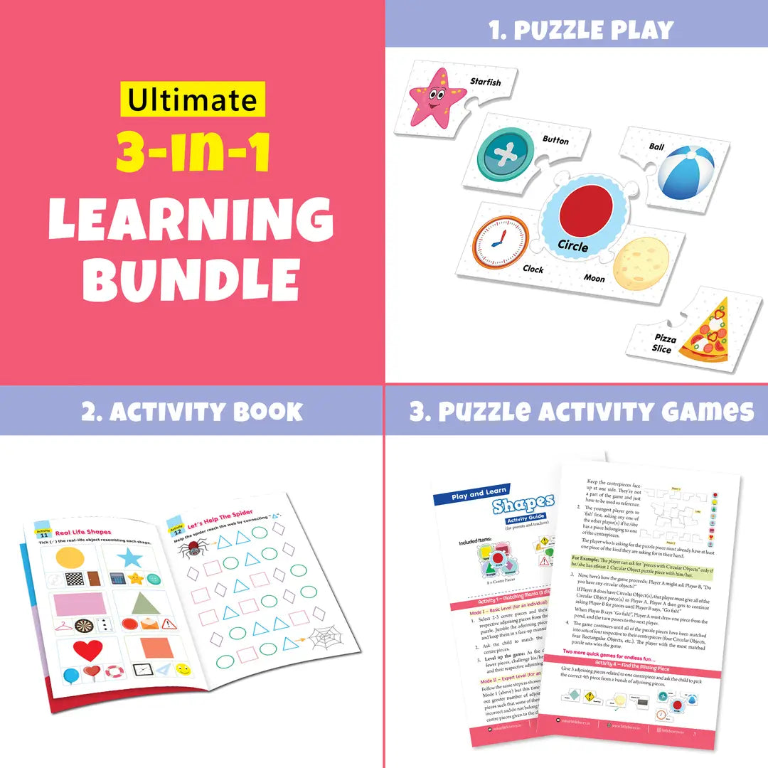 Play and Learn Puzzles - Shapes | 5 Different Puzzle Games | Learning & Educational Toy - EKT3727