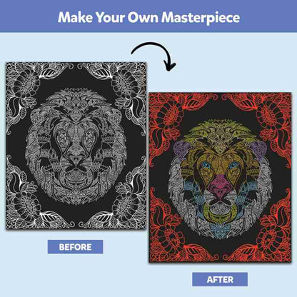 Neon Animals & Birds Junior Colouring Kit | Mandala Sheets - EKT3745