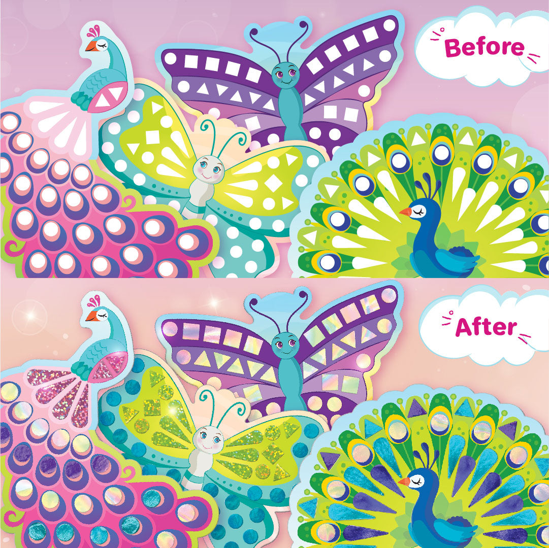 DIY Mirror Mosaic - Butterfly & Peacock - EKT3782