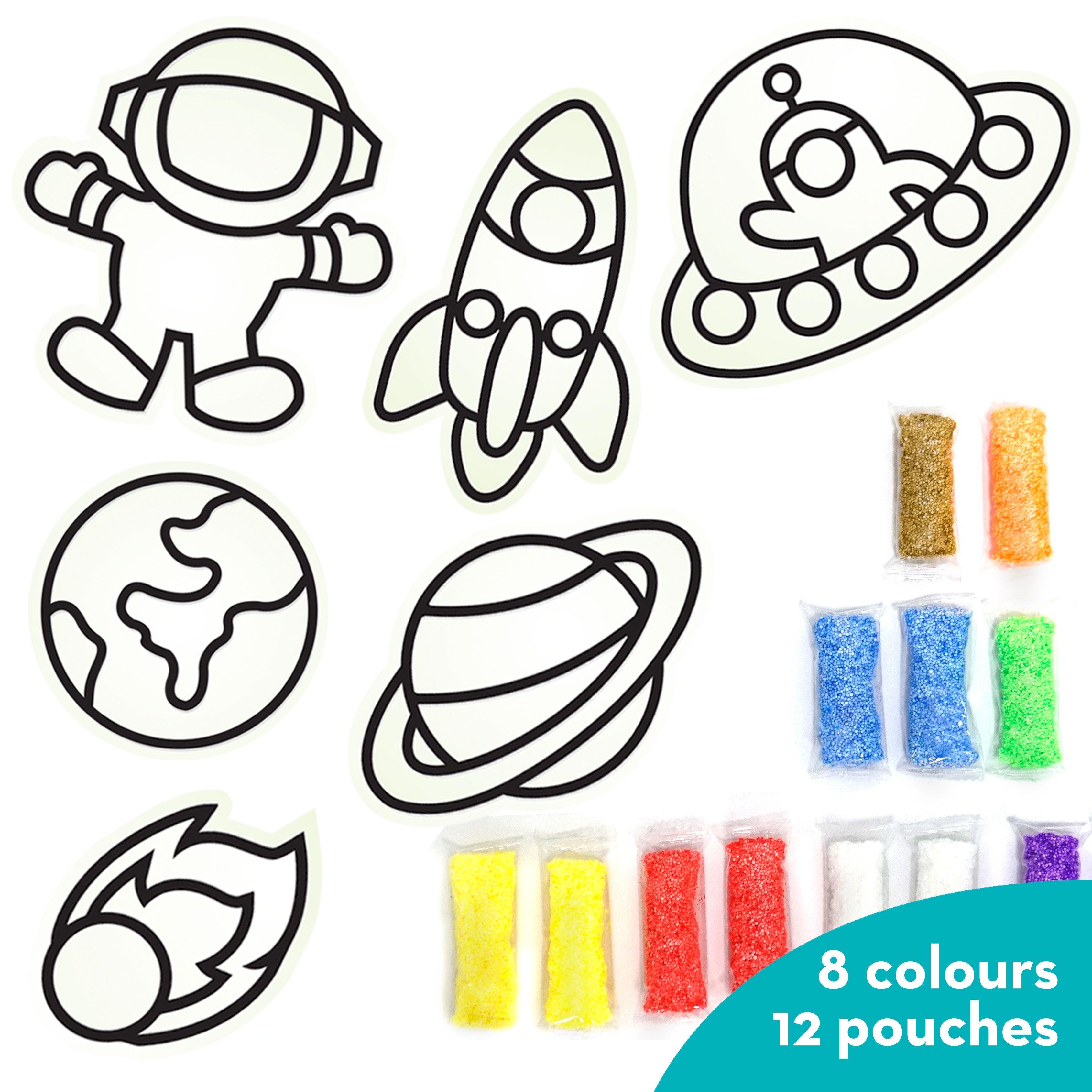 DIY Clay Stickers - Space | Air Dry Foam Clay - EKT3794