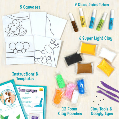 DIY Clay Murals - Jungle | Make 5 Canvases - EKT3800