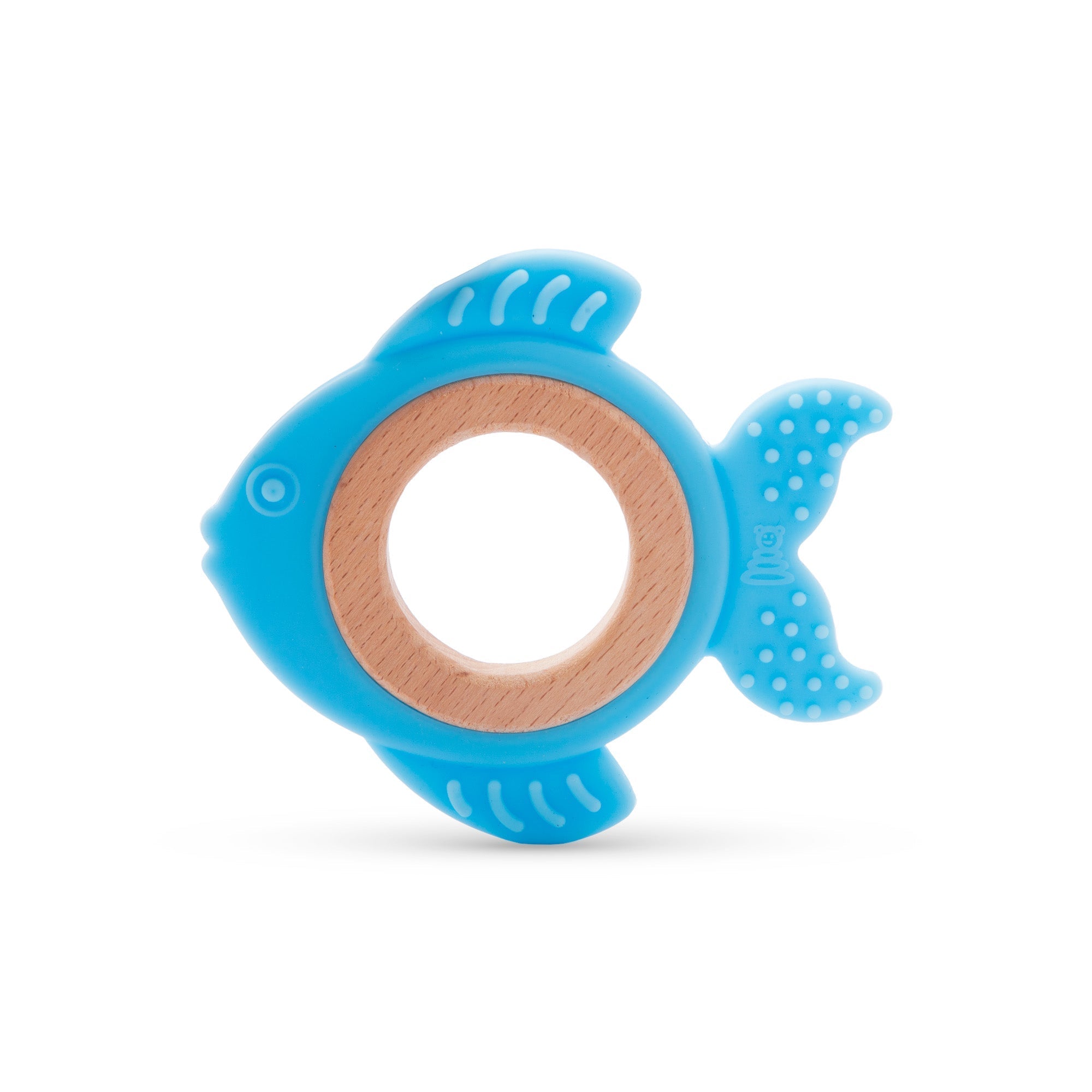 Fish Teether Silicone Rubber with wooden ring - EKT3815