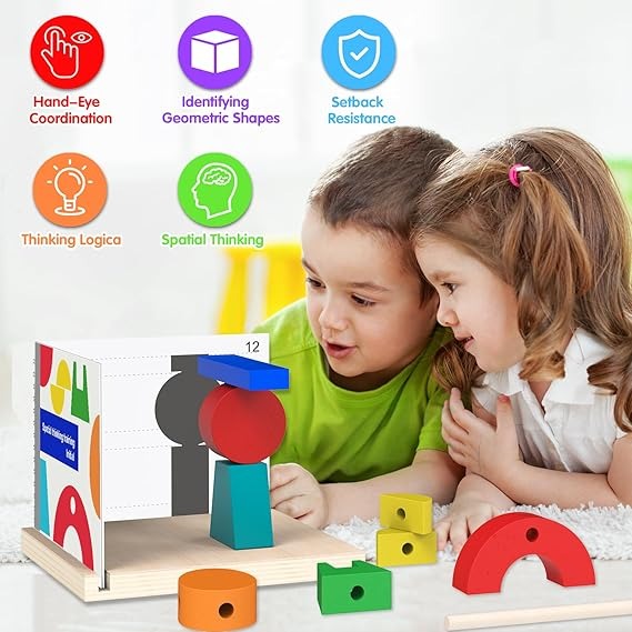 Wooden Building Blocks 3D Stereo Projection Space - EKT3822