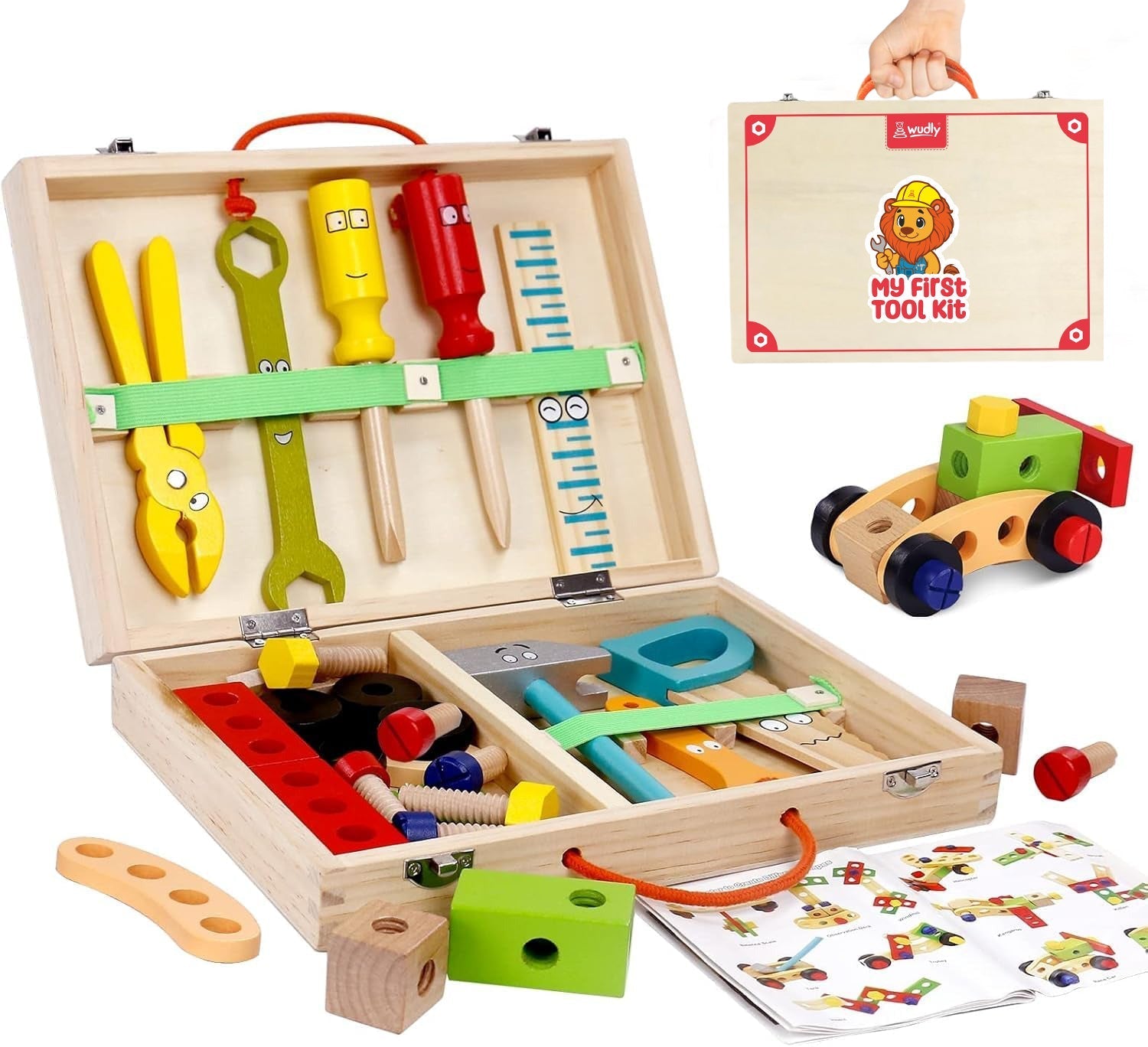 Wooden Tool Kit with Storage Box For Kids - EKT3825