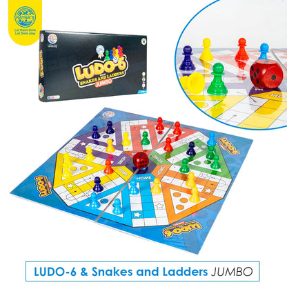 Jumbo 6 Player Ludo With Snake And Ladder - EKT3844
