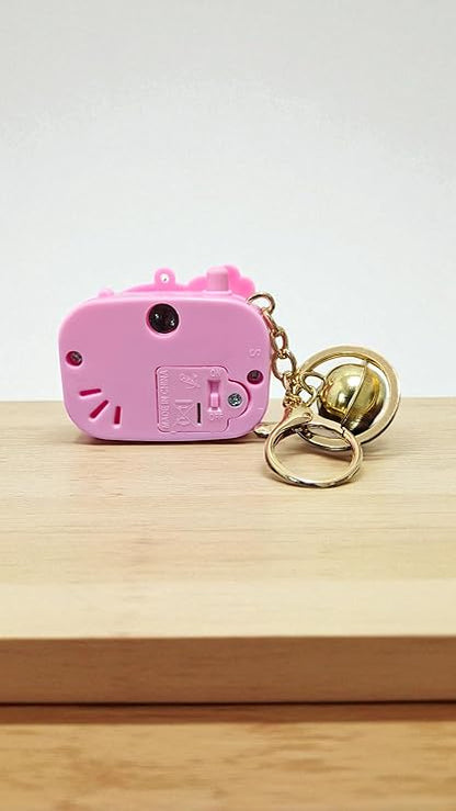Led Camera Keychain With Cartoon Light Projector And Bell Charm 1 Pcs Random Colour - EKT3876