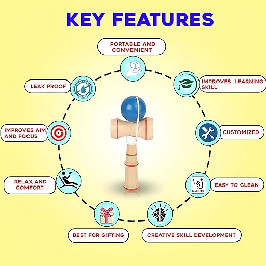 Wooden Ball Toss And Catch Game Toys For Kids - EKT3924