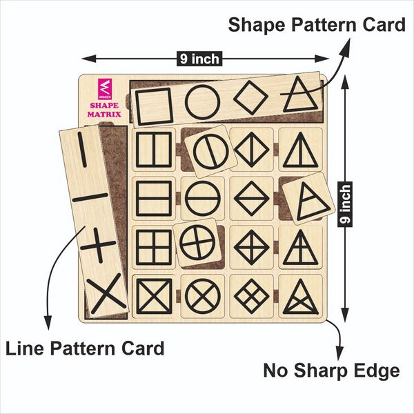 Shapes matrix activity game with pattern card - EKW0249