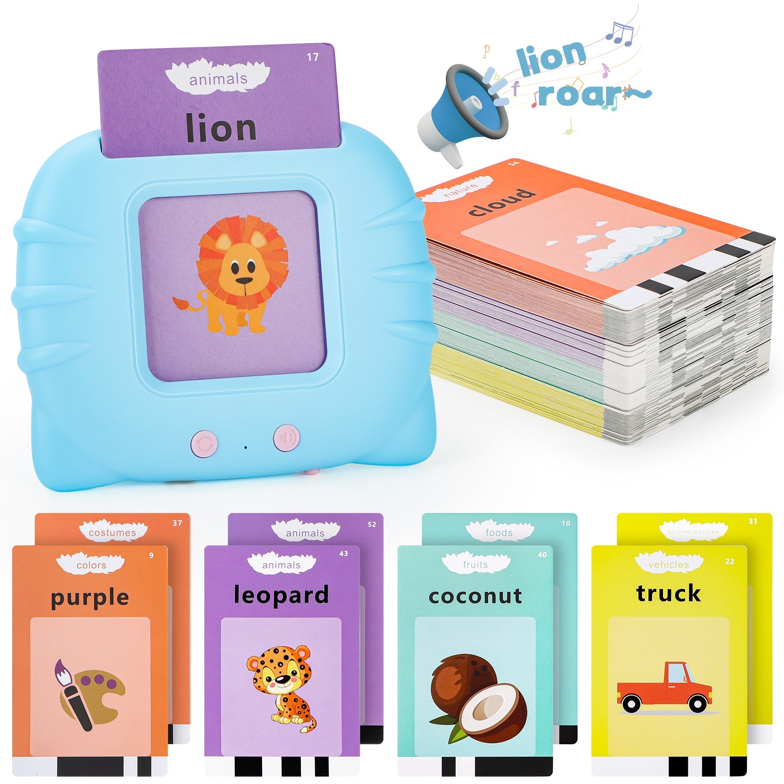 Talking Flash Cards Early Educational Toys Audible Flash Cards 224 Words Montessori Interactive Toy for Kids