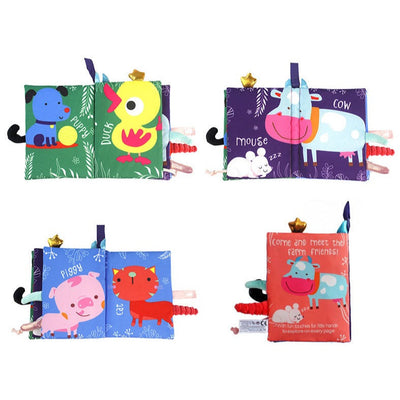 Fidtoy Sensory Fabric Book for Toddlers – Soft Interactive Baby Learning Book