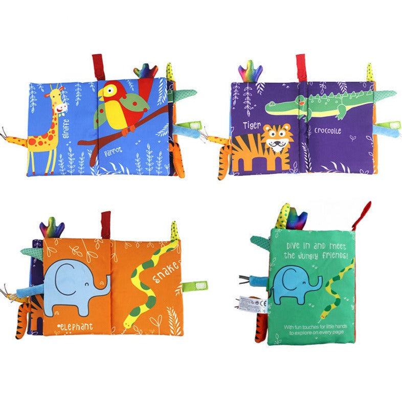 Fidtoy Sensory Fabric Book for Toddlers – Soft Interactive Baby Learning Book