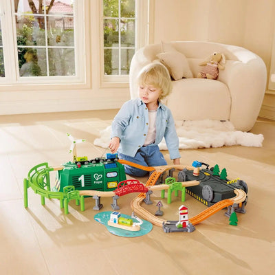 Fidtoy Eco Energy Train Set Wooden Railway Toy for Kids