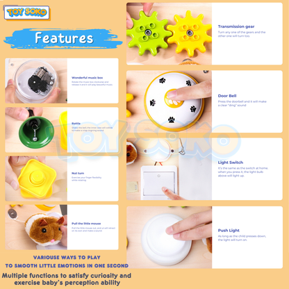 2-in-1 Wooden Activity Board – Engaging Busy Board for Toddler