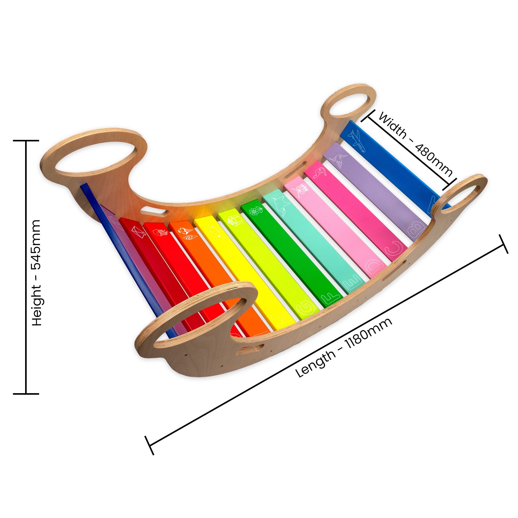 Wooden Rainbow Rocker Chair - Large Size