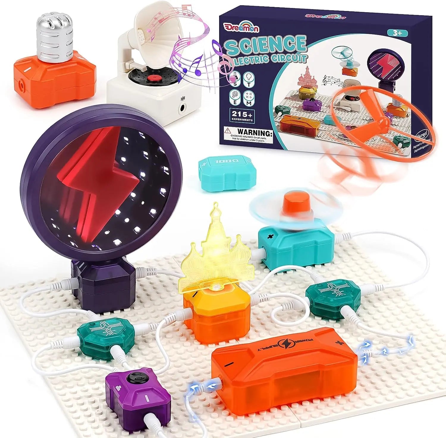 Kit scientifique et technique de circuit électrique avec plus de 215 expériences pour les enfants