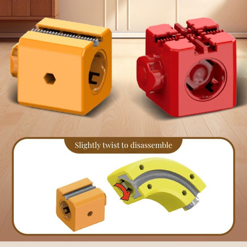 3D Interlocking Train Track Building Set | Free-Form Infinite Loop Orbital Track Play Set 123pc