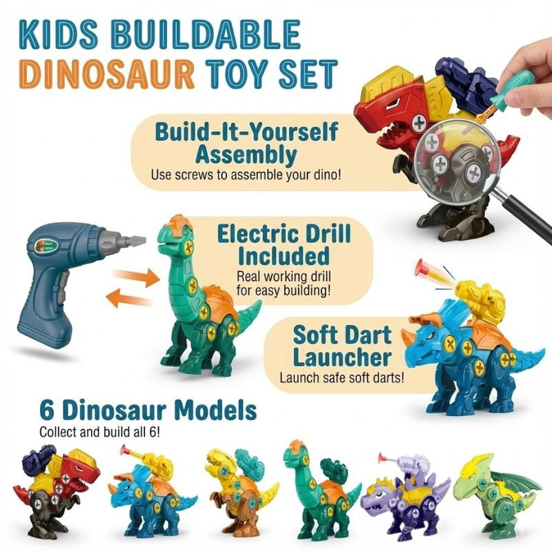 Dino Builder Blast 6pc Set