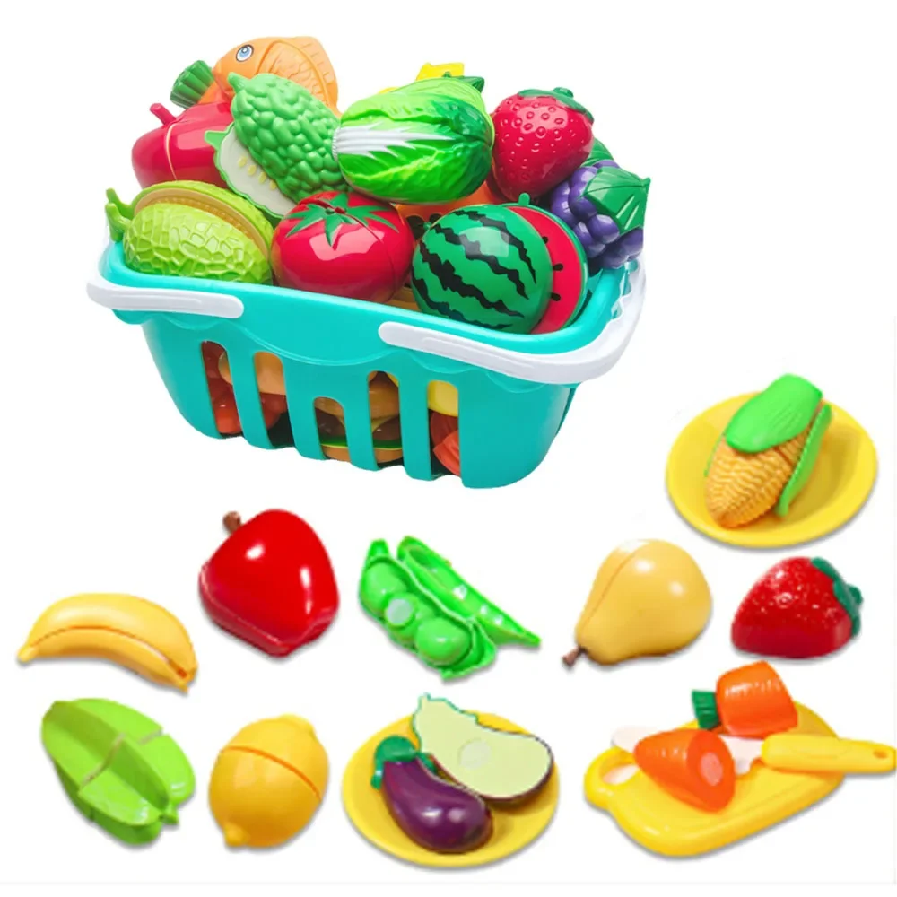Fidtoy Cutting Fruits and Vegetables Toy Set – Pretend Play Kitchen Food Toy for Toddlers