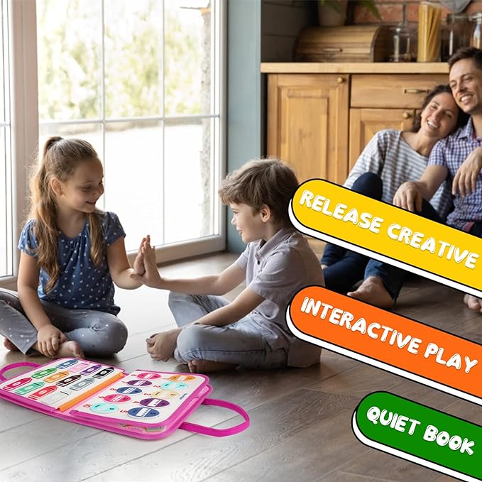 Fidtoy Busy Board para Niños Pequeños – Tablero de Actividades Sensoriales Portátil para Viajes y Aprendizaje