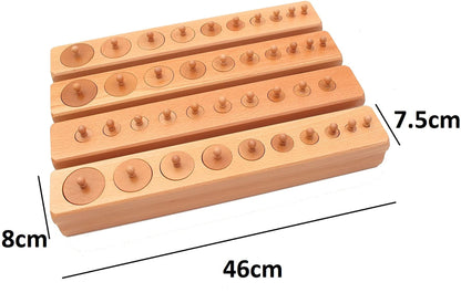 Montessori Knobbed Cylinders Full Size Set of 4