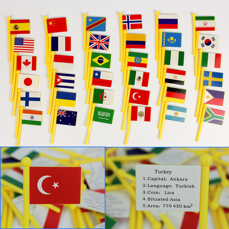 Map of the World National Flag - The best Montessori toys