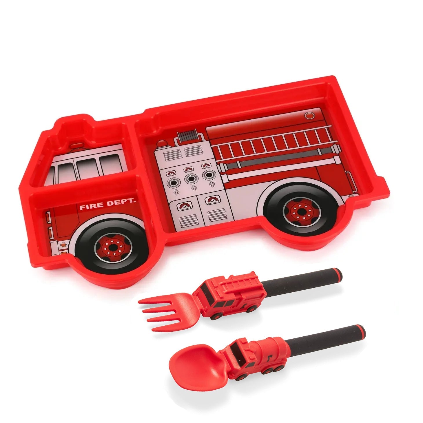 Firetruck Plate and Utensil Set