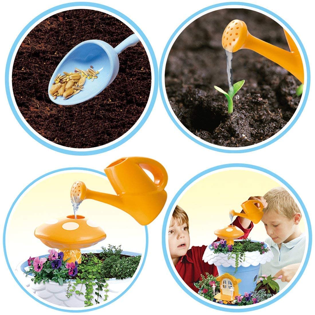 Fairy Tale DIY Miniature Gardening Magical Cottage Play Set and Gardening Accessories for Kids