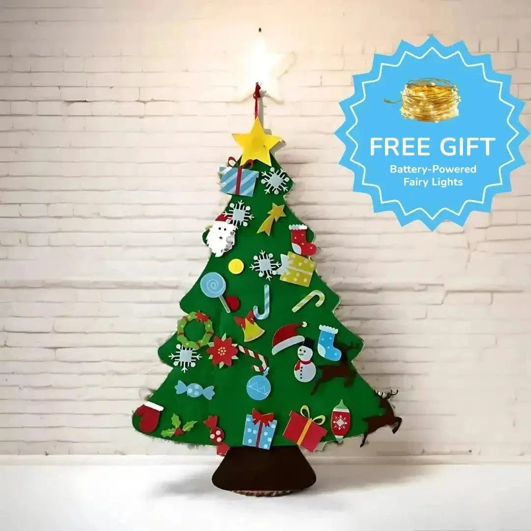 Fidtoy Felt Christmas Tree for Kids – 37in DIY Holiday Decor with 26 Interactive Felt Ornaments