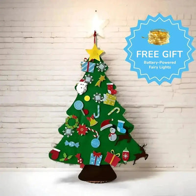 Fidtoy Felt Christmas Tree for Kids – 37in DIY Holiday Decor with 26 Interactive Felt Ornaments
