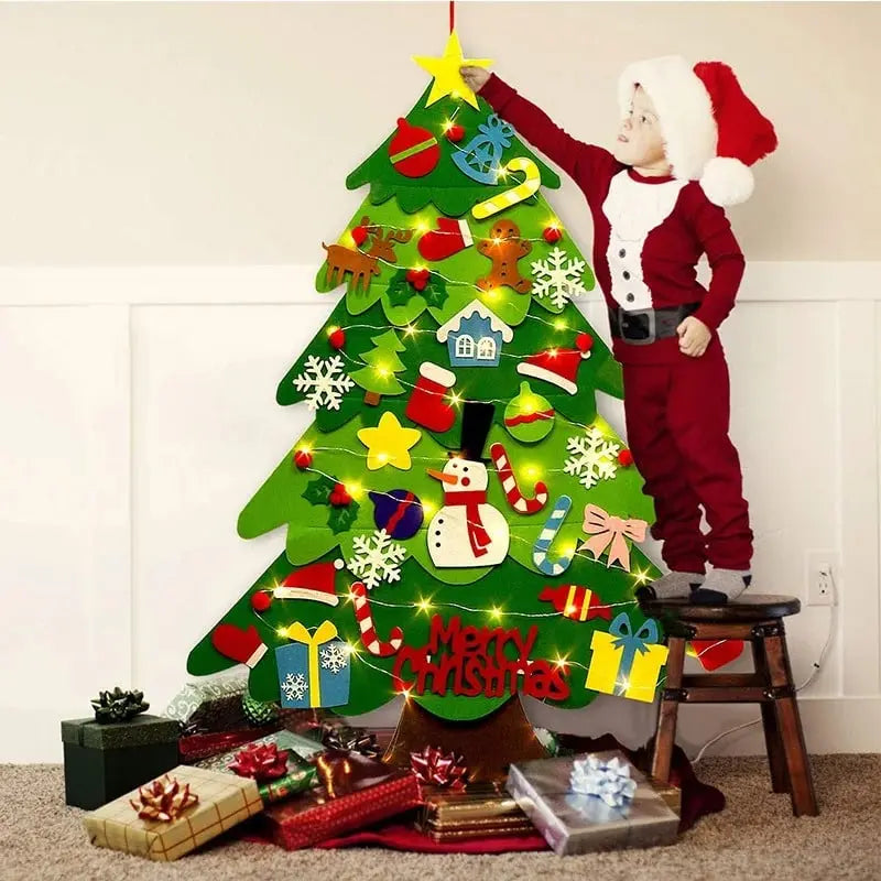 Fidtoy Felt Christmas Tree for Kids – 37in DIY Holiday Decor with 26 Interactive Felt Ornaments