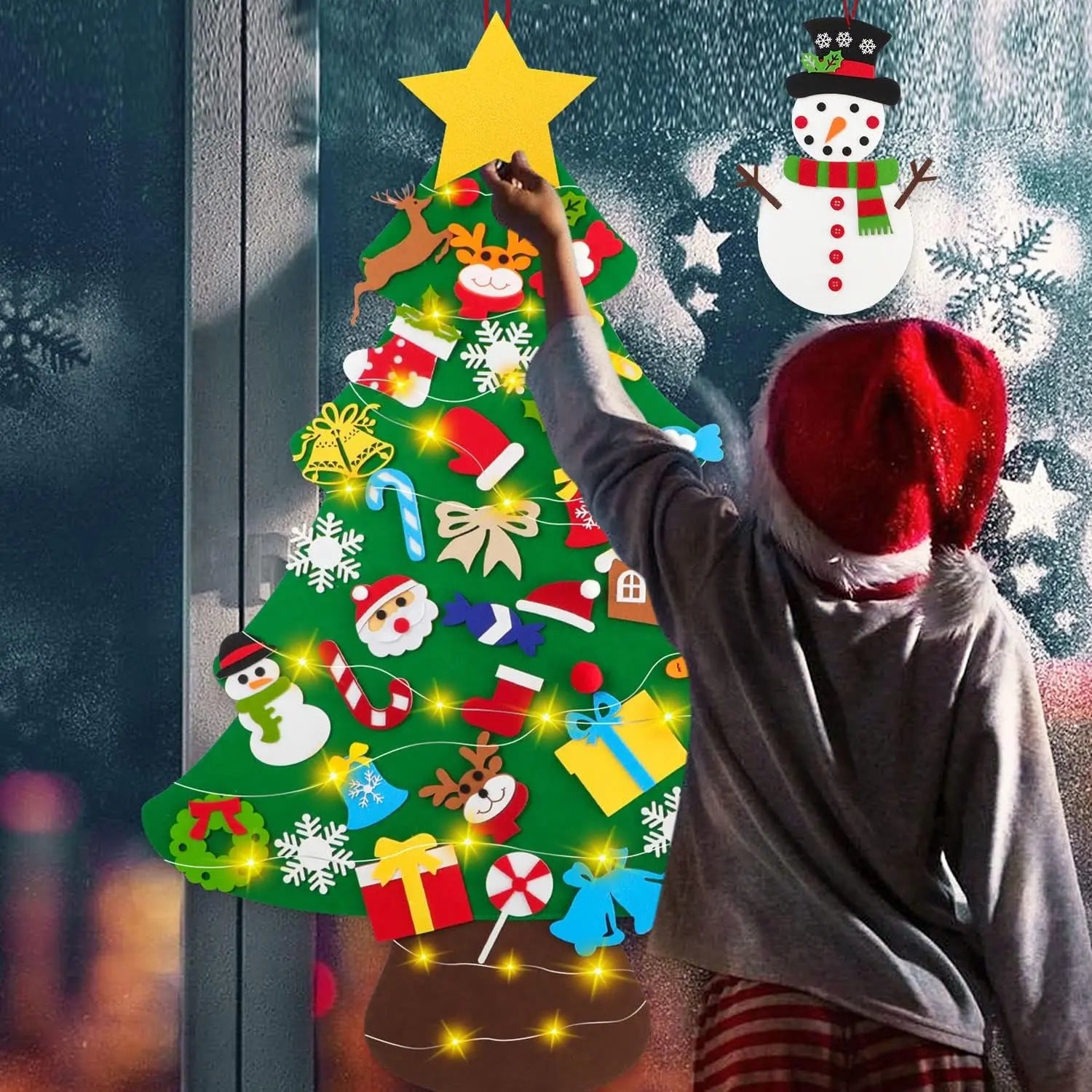 Fidtoy Felt Christmas Tree for Kids – 37in DIY Holiday Decor with 26 Interactive Felt Ornaments